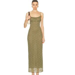Miaou Thais Lace Olive Green Maxi Dress Size S